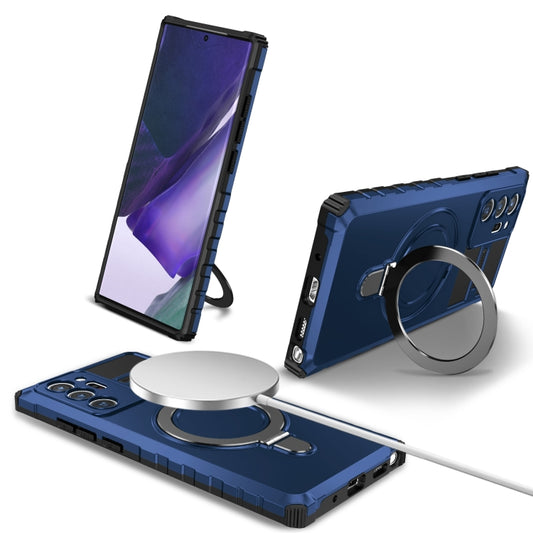 For Samsung Galaxy Note20 Ultra MagSafe Magnetic Holder Phone Case(Blue) by buy2fix