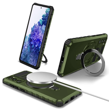 For Samsung Galaxy S20 FE MagSafe Magnetic Holder Phone Case(Green) by buy2fix