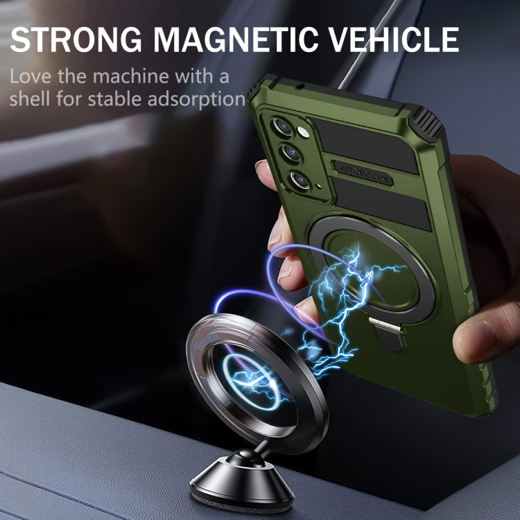 For Samsung Galaxy S20 FE MagSafe Magnetic Holder Phone Case(Green) by buy2fix
