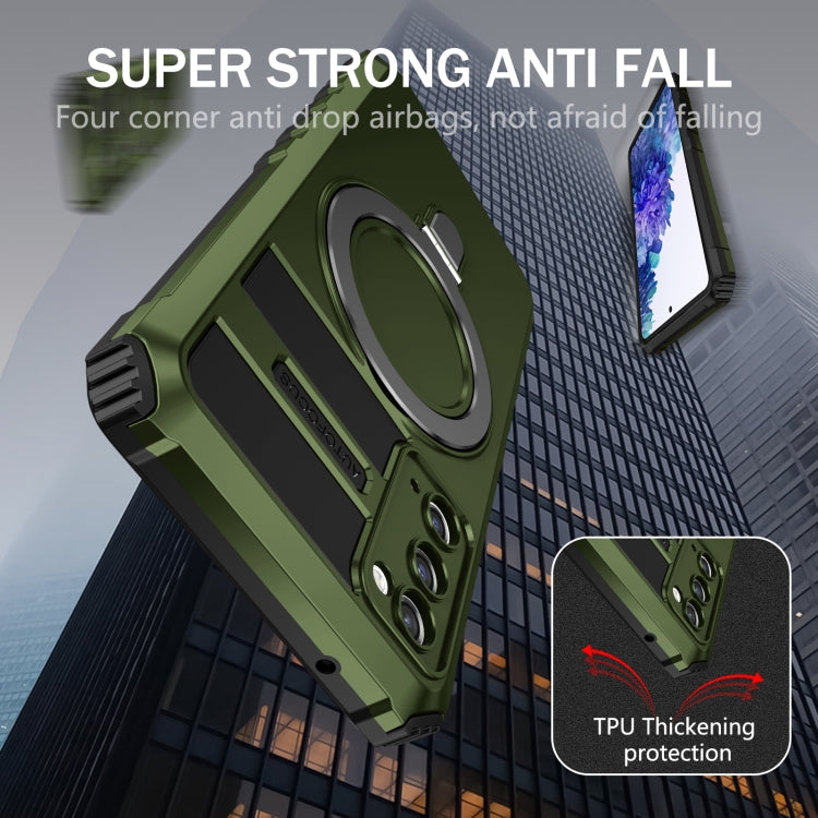 For Samsung Galaxy S20 FE MagSafe Magnetic Holder Phone Case(Green) by buy2fix