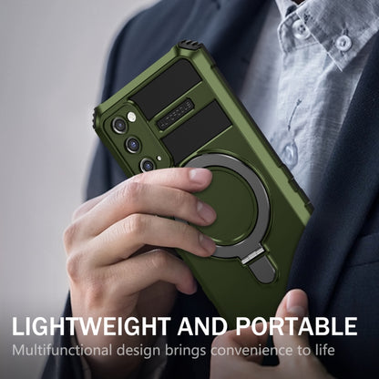 For Samsung Galaxy S20 FE MagSafe Magnetic Holder Phone Case(Green) by buy2fix