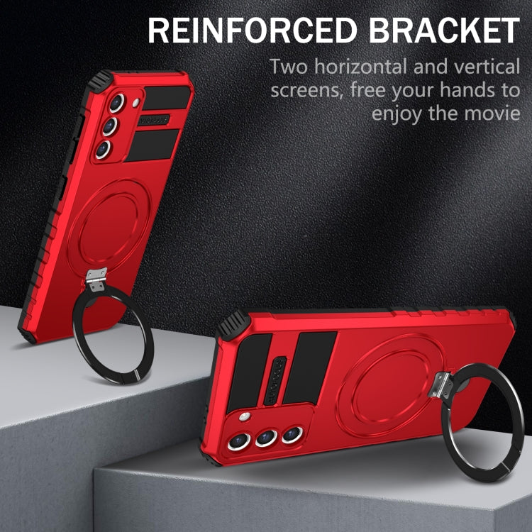 For Samsung Galaxy S21+ 5G MagSafe Magnetic Holder Phone Case(Red) - Galaxy S21+ 5G Cases by buy2fix | Online Shopping UK | buy2fix