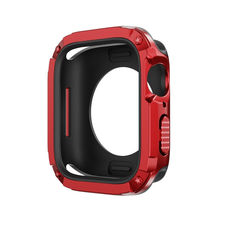 For Apple Watch Series 6 / 5 / 4 / SE 44mm 2-in-1 PC Hybrid TPU Armor Watch Case(Red) by buy2fix
