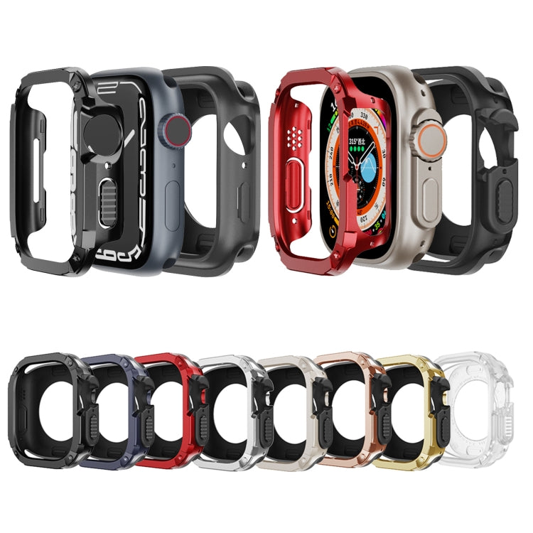 For Apple Watch Series 9 / 8 / 7 41mm 2-in-1 PC Hybrid TPU Armor Watch Case(Transparent) by buy2fix