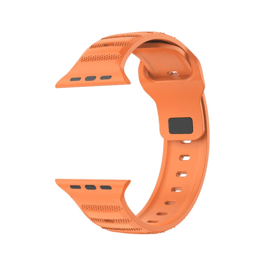 For Apple Watch SE 44mm Dot Texture Fluororubber Watch Band(Orange) by buy2fix