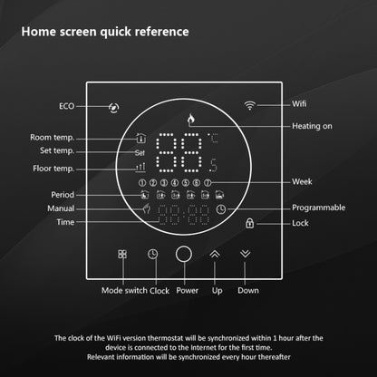 BHT-008GBL 95-240V AC 16A Smart Home Electric Heating LED Thermostat Without WiFi(Black) - Thermostat & Thermometer by buy2fix | Online Shopping UK | buy2fix