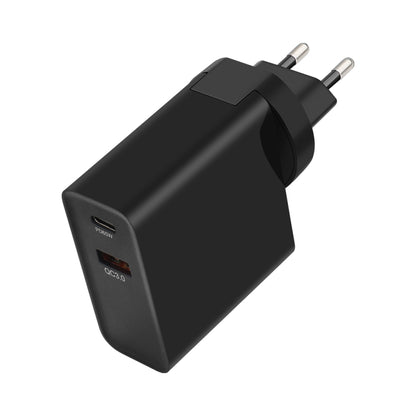 GVDA 65W USB+USB-C/Type-C Fast Charger, EU / US Plug(Black) - USB Charger by GVDA | Online Shopping UK | buy2fix