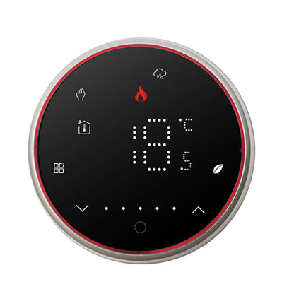 BHT-6001GBL 95-240V AC 16A Smart Round Thermostat Electric Heating LED Thermostat Without WiFi(Black) - Thermostat & Thermometer by buy2fix | Online Shopping UK | buy2fix