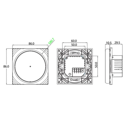 BHT-6001GCLW 95-240V AC 5A Smart Round Thermostat Boiler Heating LED Thermostat With WiFi(Black) - Thermostat & Thermometer by buy2fix | Online Shopping UK | buy2fix