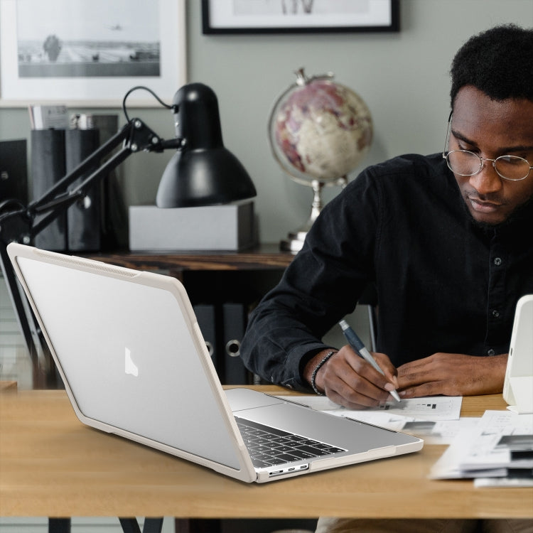 For MacBook Air 13.6 inch A2681 2022 / M3 2024 A3113 / M4 2025 A3240 Translucent Laptop Protective Case(Khaki) by buy2fix