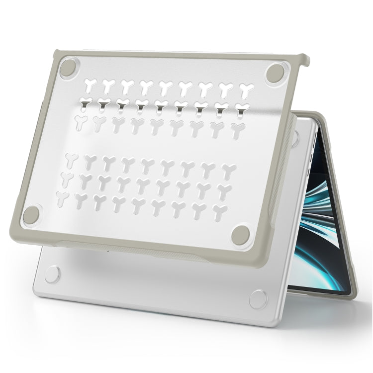 For MacBook Air 13.6 inch A2681 2022 / M3 2024 A3113 / M4 2025 A3240 Translucent Laptop Protective Case(Khaki) by buy2fix