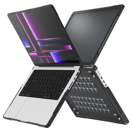 For MacBook Pro 14.2 inch 2023 / 2021 Dot Translucent Laptop Protective Case(Transparent Black) - MacBook Pro Cases by buy2fix | Online Shopping UK | buy2fix