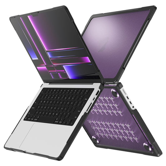 For MacBook Pro 14.2 inch 2023 / 2021 Dot Translucent Laptop Protective Case(Transparent Purple) - MacBook Pro Cases by buy2fix | Online Shopping UK | buy2fix