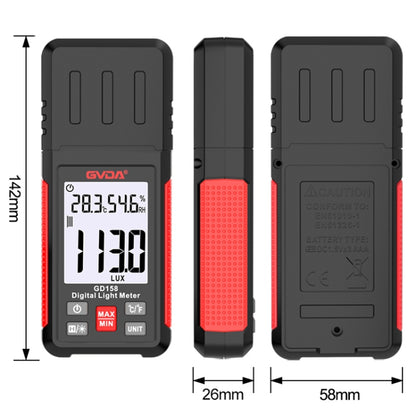 GVDA GD158 200000Lux Digital Light Meter Tester Brightness Photometer - Light & Sound Meter by GVDA | Online Shopping UK | buy2fix