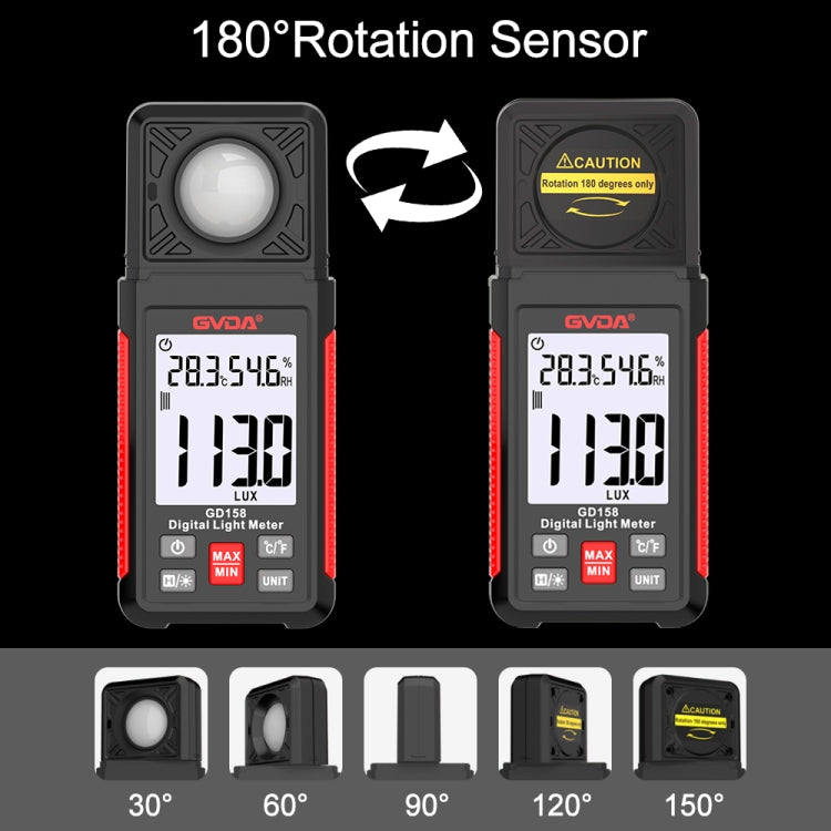 GVDA GD158 200000Lux Digital Light Meter Tester Brightness Photometer - Light & Sound Meter by GVDA | Online Shopping UK | buy2fix