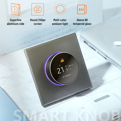 BHT-7000-GCLZB 240V AC 3A Smart Knob Thermostat Dry Junction Controller with Zigbee(Gold) by buy2fix