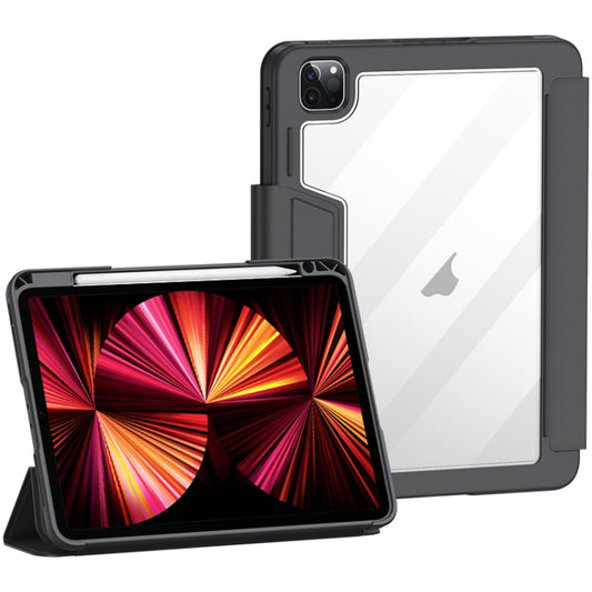 For iPad Pro 11 2022 / 2021 / 2020 / 2018 Deformation Buckle Leather Smart Tablet Case(Black) by buy2fix