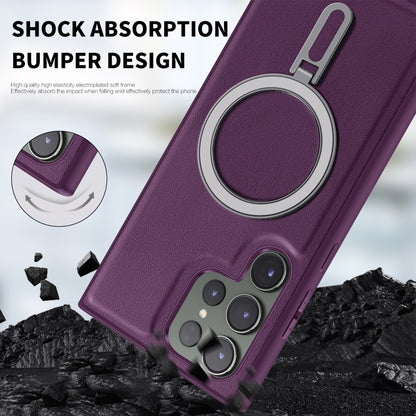 For Samsung Galaxy S23+ 5G MagSafe Magnetic Holder Phone Case(Purple) - Galaxy S23+ 5G Cases by buy2fix | Online Shopping UK | buy2fix