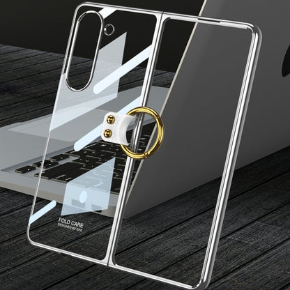 For Samsung Galaxy Z Fold5 GKK Electroplating Phone Case with Ring(Transparent) - Galaxy Z Fold5 Cases by GKK | Online Shopping UK | buy2fix