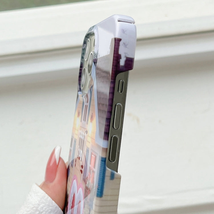 For iPhone 12 Pro Painted Pattern PC Phone Case(Bunny Hug) by buy2fix