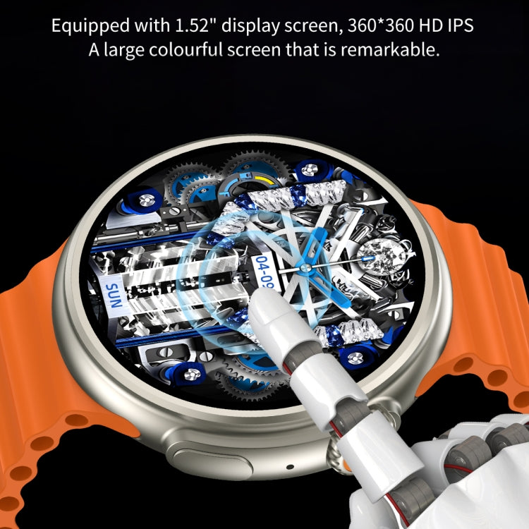 Z78 Ultra 1.52 inch Round Screen HD Smart Watch Supports Heart Rate/Blood Oxygen Monitoring(Orange) - Smart Watches by buy2fix | Online Shopping UK | buy2fix