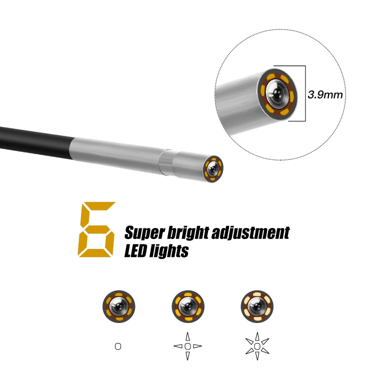 P30 3.9mm 1080P IP68 Waterproof 4.3 inch Screen Single Camera Digital Endoscope, Length:2m Hard Cable(Black) by buy2fix