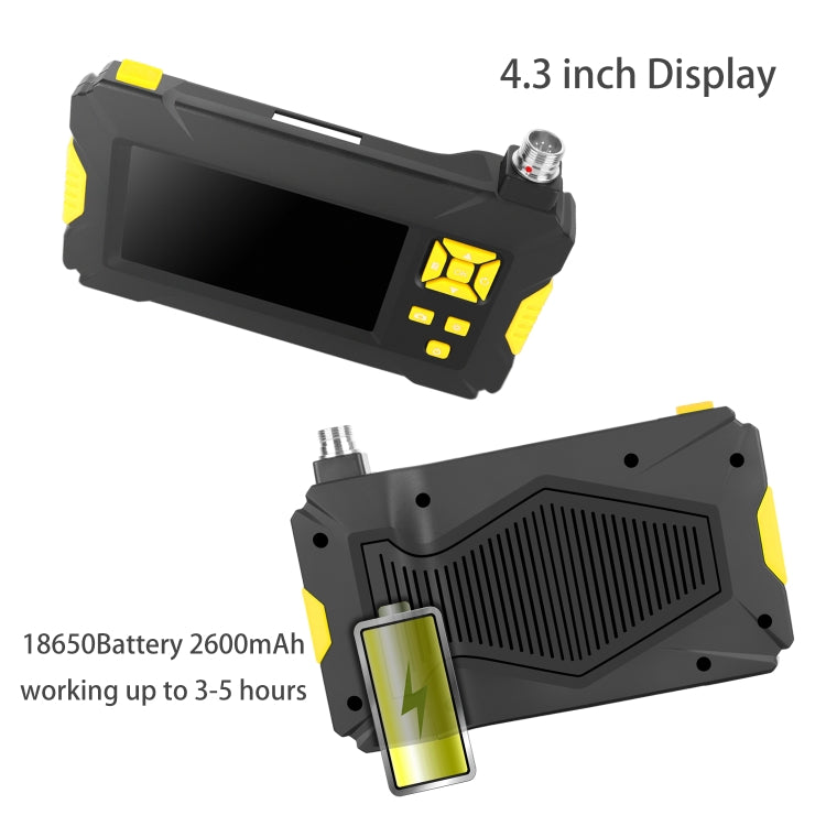 P30 3.9mm 1080P IP68 Waterproof 4.3 inch Screen Single Camera Digital Endoscope, Length:2m Hard Cable(Black) by buy2fix