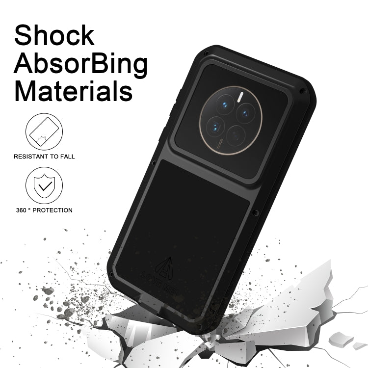 For Huawei Mate 50 LOVE MEI POWERFUL Metal Shockproof Life Waterproof Dustproof Phone Case(Red) - Huawei Cases by LOVE MEI | Online Shopping UK | buy2fix