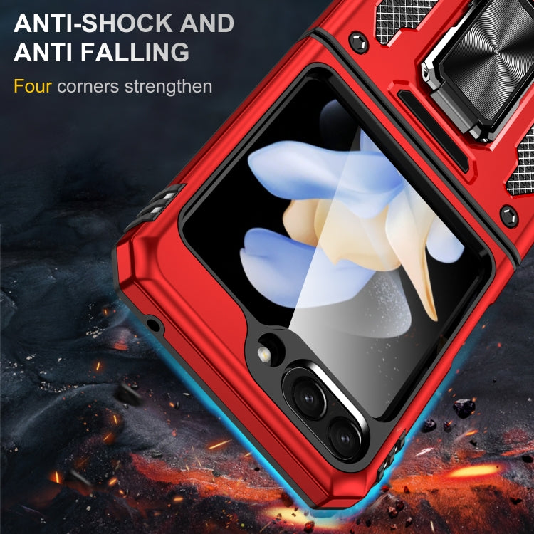 For Samsung Galaxy Z Flip5 5G Armor PC + TPU Camera Shield Phone Case(Red) - Galaxy Z Flip5 Cases by buy2fix | Online Shopping UK | buy2fix