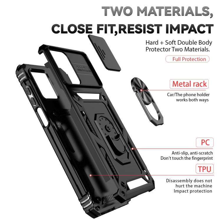 For Xiaomi Redmi Note 12 5G Sliding Camshield Holder Phone Case(Black) by buy2fix
