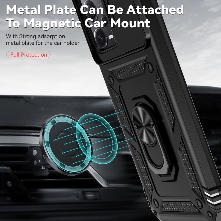 For Xiaomi Redmi Note 12 5G Sliding Camshield Holder Phone Case(Black) by buy2fix