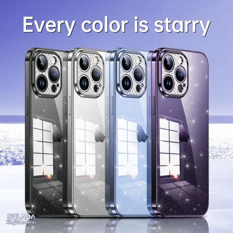 For iPhone 11 SULADA Electroplated Transparent Glittery TPU Phone Case(Purple) - iPhone 11 Cases by SULADA | Online Shopping UK | buy2fix