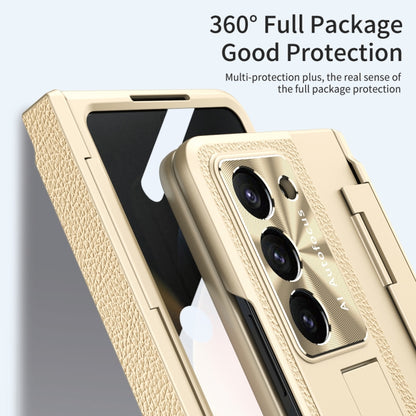 For Samsung Galaxy Z Fold5 5G Integrated Full Coverage Pen Slot Folding Phone Case with Stylus(Gold) - Galaxy Z Fold5 Cases by buy2fix | Online Shopping UK | buy2fix