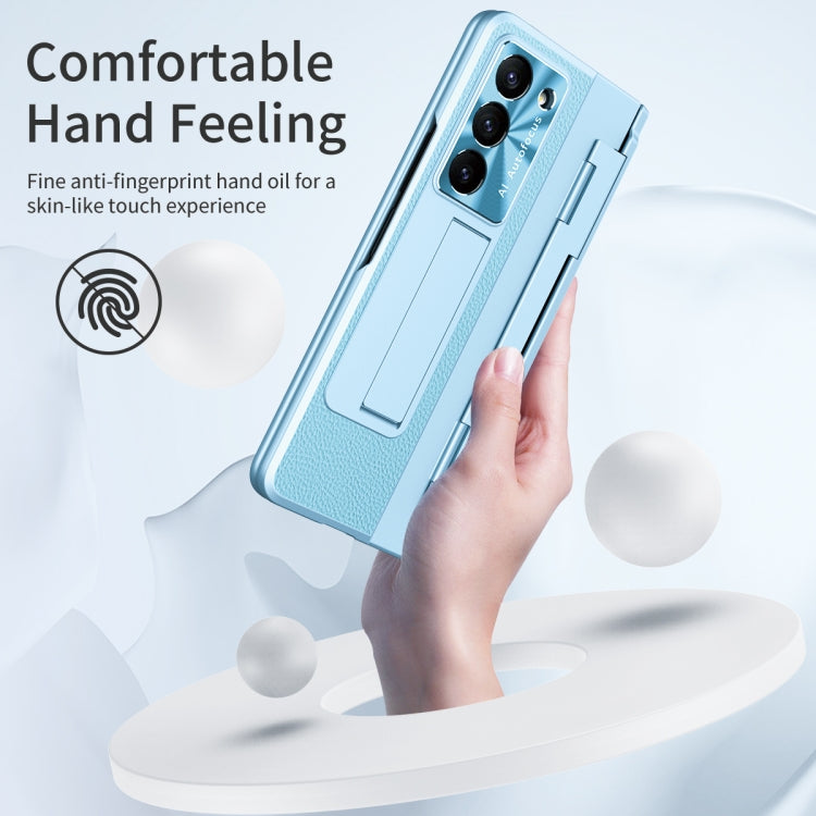 For Samsung Galaxy Z Fold5 5G Integrated Full Coverage Pen Slot Folding Phone Case with Stylus(Blue) - Galaxy Z Fold5 Cases by buy2fix | Online Shopping UK | buy2fix