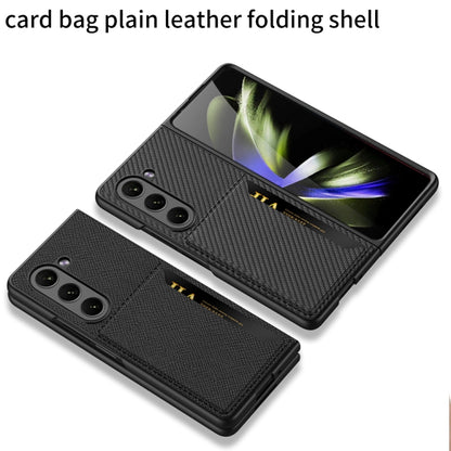 For Samsung Galaxy Z Fold5 GKK Ultra-thin Leather Phone Case with Card Slots(Carbon Fiber Texture) - Galaxy Z Fold5 Cases by GKK | Online Shopping UK | buy2fix