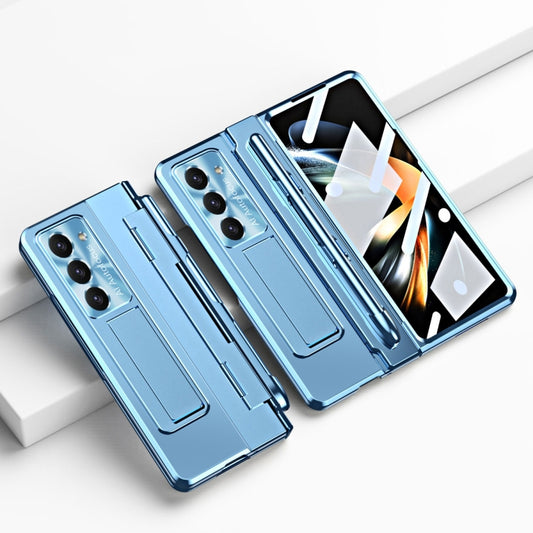 For Samsung Galaxy Z Fold5 5G Integrated Folding Hinge Phone Case with Stylus(Blue) - Galaxy Z Fold5 Cases by buy2fix | Online Shopping UK | buy2fix
