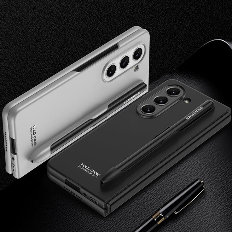 For Samsung Galaxy Z Fold5 GKK Ultra-thin Full Coverage Phone Flip Case with Pen Slot(Dark Green) - Galaxy Z Fold5 Cases by GKK | Online Shopping UK | buy2fix