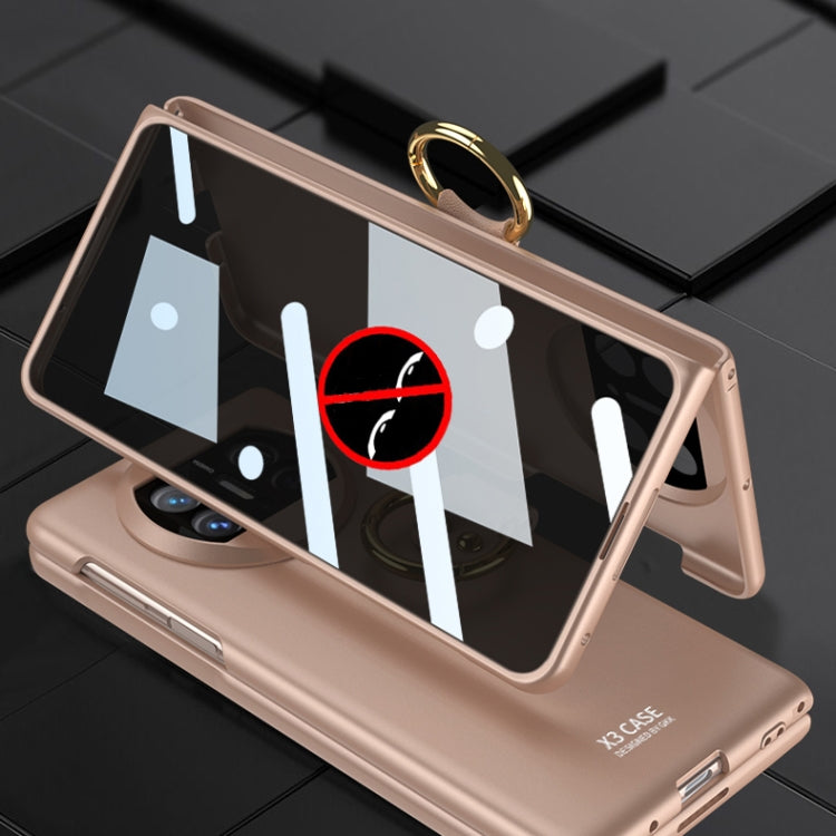 For Huawei Mate X3 GKK Privacy Ultra-thin PC Full Coverage Phone Case with Ring Holder(Silver) - Huawei Cases by GKK | Online Shopping UK | buy2fix