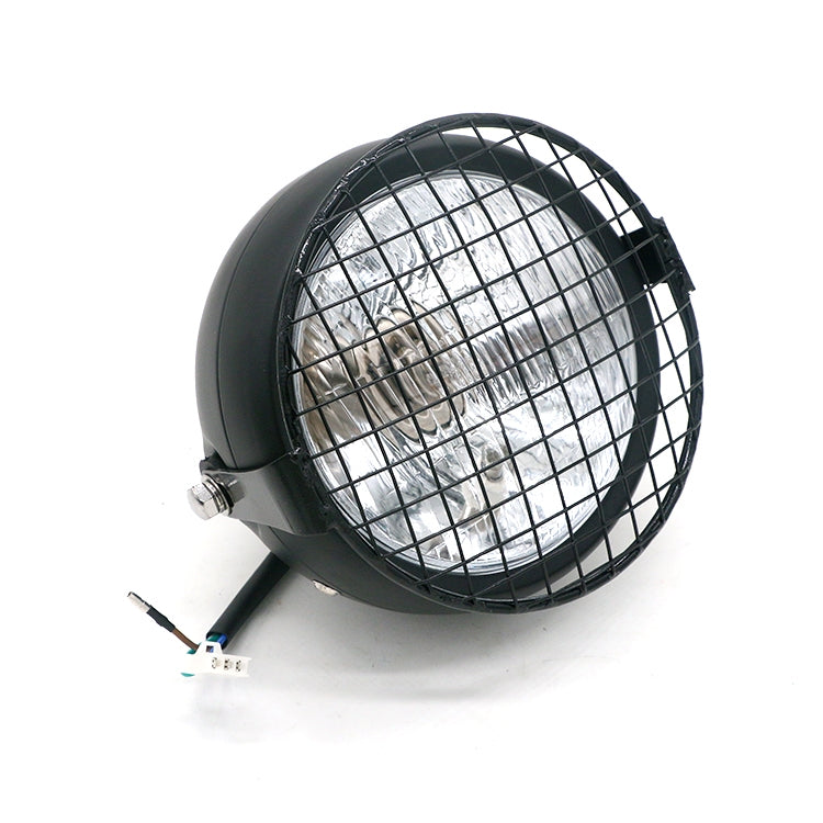 Motorcycle Reticular Retro Lamp LED Headlight Modification Accessories for Halley / Honda CG125 / Suzuki GN125(White) by buy2fix