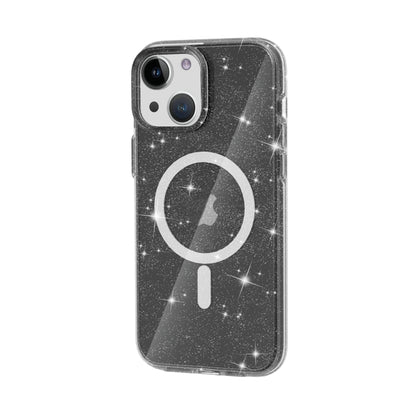 For iPhone 15 Terminator Style Glitter Powder MagSafe Magnetic Phone Case(Black) - iPhone 15 Cases by buy2fix | Online Shopping UK | buy2fix