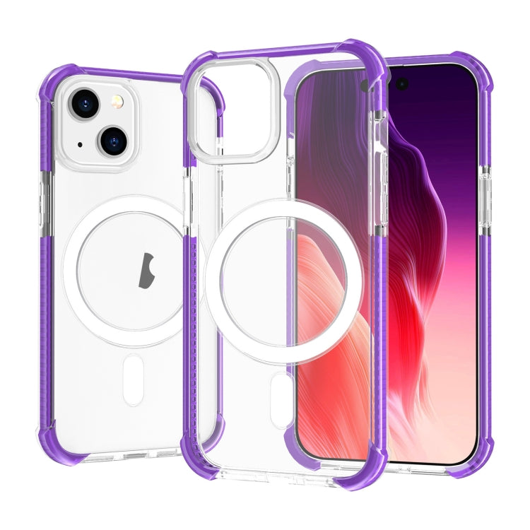 For iPhone 15 Plus Magsafe Magnetic Acrylic Shockproof Phone Case(Purple) - iPhone 15 Plus Cases by buy2fix | Online Shopping UK | buy2fix