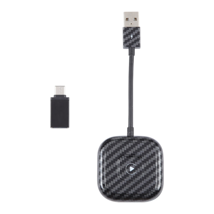USB + USB-C / Type-C Wired to Wireless Carplay Adapter for iPhone(Black) - Bluetooth Adapters by buy2fix | Online Shopping UK | buy2fix