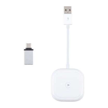USB + USB-C / Type-C Wired to Wireless Carplay Adapter for iPhone(White) - Bluetooth Adapters by buy2fix | Online Shopping UK | buy2fix