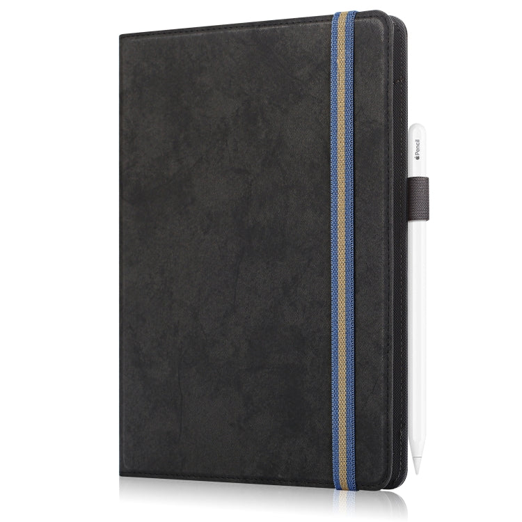 For 9-11 inch Marble Cloth Texture Horizontal Flip Universal Tablet PC Leather Case with Pen Slot & Holder(Black) by buy2fix
