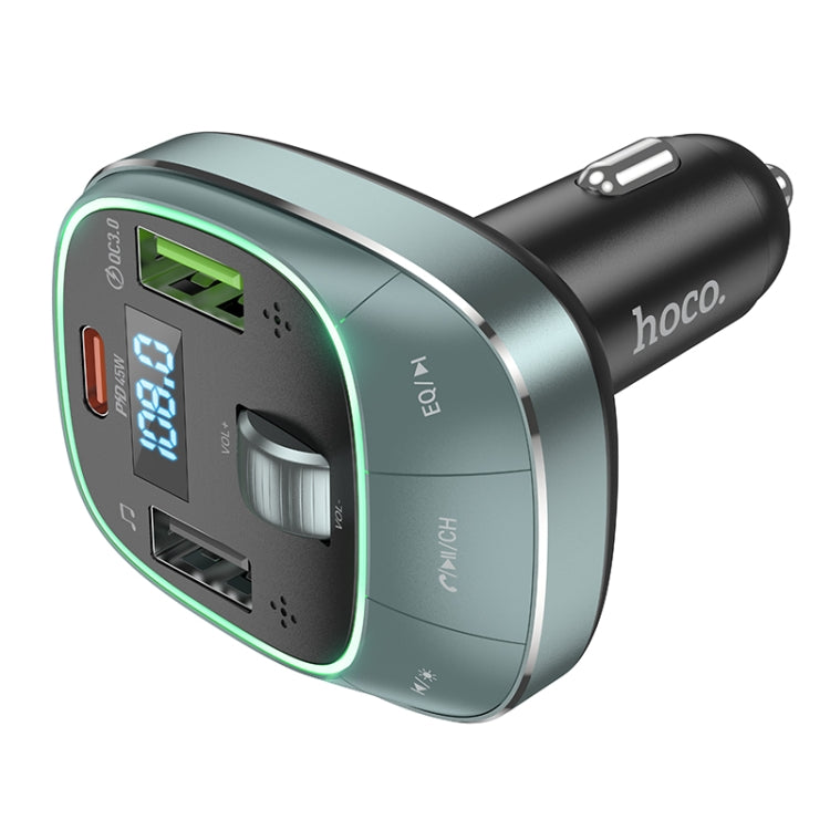 hoco E76 Pole PD30W + QC3.0 Car Bluetooth FM Transmitter(Black) - Bluetooth Car Kits by hoco | Online Shopping UK | buy2fix