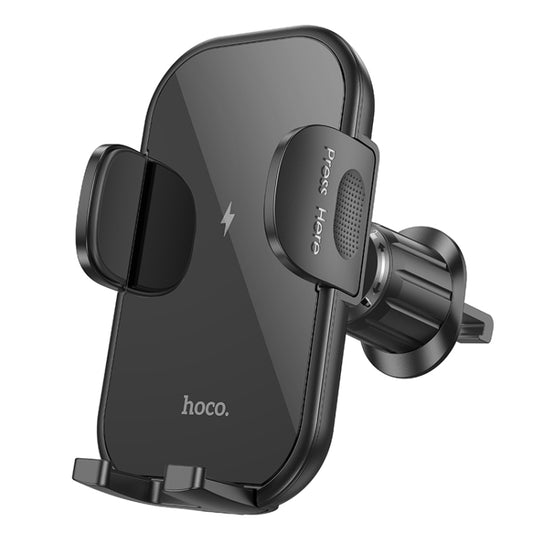 hoco HW4 Journey Wireless Fast Charging Air Outlet Car Holder(Black) - Wireless Charger Holders by hoco | Online Shopping UK | buy2fix