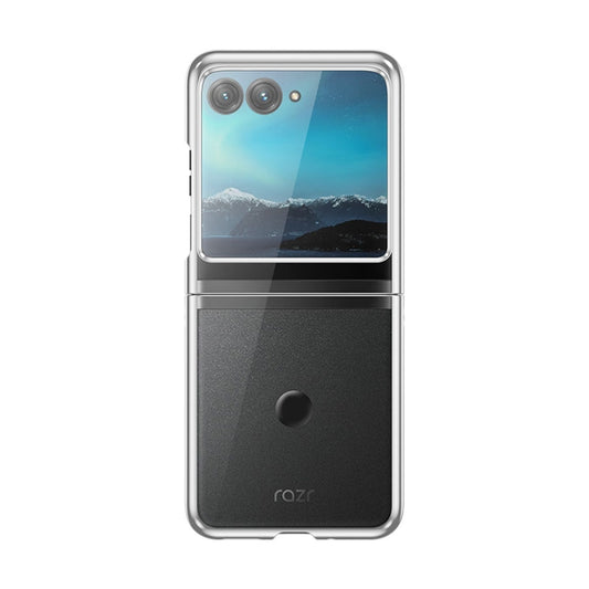 For Motorola Razr 40 Ultra Full Coverage Electroplate PC Transparent Phone Case(Silver) by buy2fix