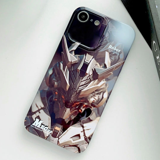 For iPhone SE 2022 / 2020 / 8 / 7 Painted Pattern Precise Hole PC Phone Case(Golden Robot)