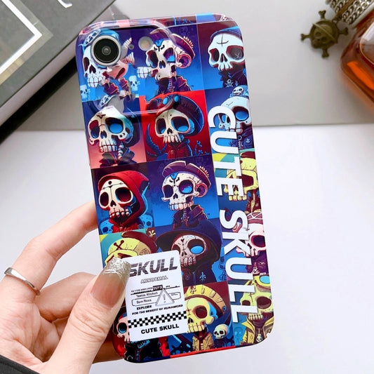 For iPhone SE 2022 / 2020 / 8 / 7 Painted Pattern Precise Hole PC Phone Case(Cute Skull) - iPhone SE 2022 / 2020 / 8 / 7 Cases by buy2fix | Online Shopping UK | buy2fix