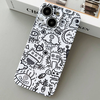 For iPhone 13 Painted Pattern Precise Hole PC Phone Case(Block Monster) by buy2fix